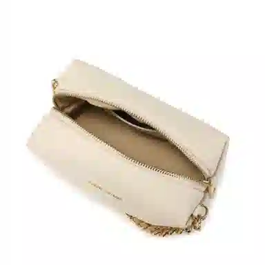 稻草人 简约链条 聚氨酯 单肩包斜挎包 常规 女款 驼色/米白