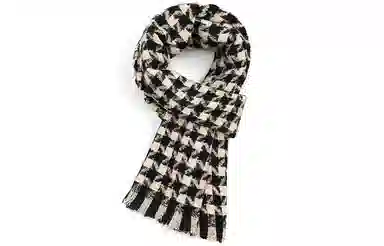 优幽兰 千鸟格 针织加厚 防风防寒保暖护脖高级感 绒线围巾 男女同款情侣款