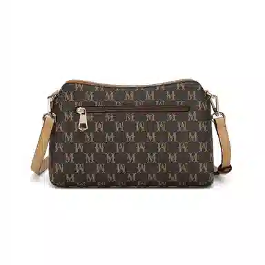 稻草人 复古印花设计 聚氯乙烯 撞色包单肩包斜挎包 常规 女款 深棕色/卡其/深啡棕/深咖棕