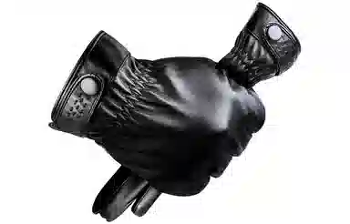 优幽兰 摩托车学生骑行真皮防风防寒东北加厚骑车分指五指滑雪保暖穿搭 实用通勤便携 手套 男款