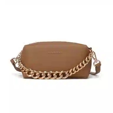 稻草人 简约链条 聚氨酯 单肩包斜挎包 常规 女款 驼色/米白