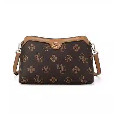 稻草人 复古印花设计 聚氯乙烯 撞色包单肩包斜挎包 常规 女款 深棕色/卡其/深啡棕/深咖棕