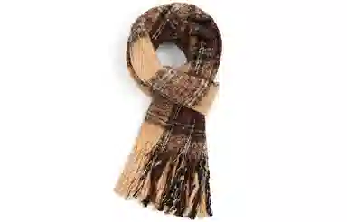 优幽兰 复古气质穿搭百搭时尚防风防寒保暖 两用小众简约高级感 绒线围巾 女款