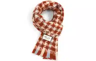 优幽兰 千鸟格针织加厚护脖子防风防寒保暖休闲 仿羊绒 绒线围巾 男女同款情侣款