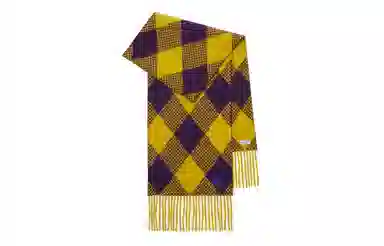 Burberry Diamond Pattern Scarf Yellow
