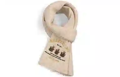 优幽兰 百搭时尚仿羊绒纯色 设计感小熊刺绣防风防寒护脖子简约休闲 绒线围巾 女款