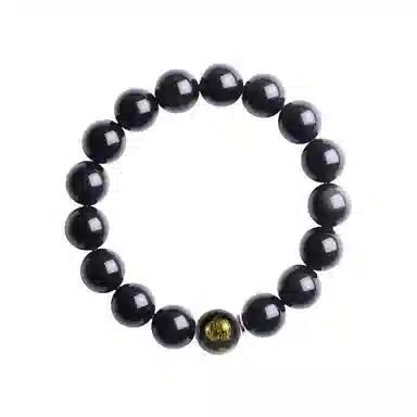 石头记 转运佛珠高级感 黑曜石 玉石手串 男女同款情侣款