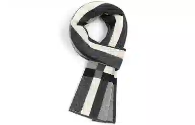 优幽兰 百搭休闲时尚 经典撞色设计感商务防风防寒 针织加厚护脖子韩系高级感 绒线围巾 男款