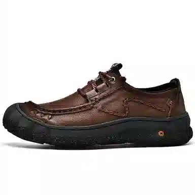 季公羊 牛皮宽脚 运动户外 商务百搭  休闲鞋 男款