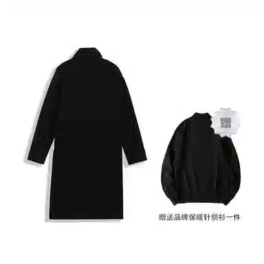 我是大卫 毛呢中长款经典韩版英伦风大衣 男女同款