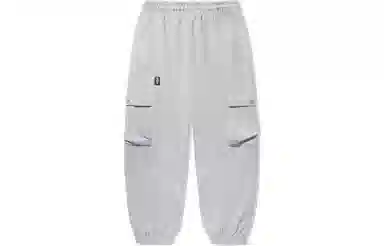 中国李宁 日进斗金系列 束脚宽松印花图腾针织运动裤 男款 灰色