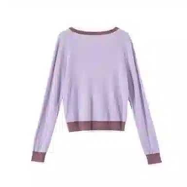 晚白 高弹软糯羊毛针织衫 女款 紫色