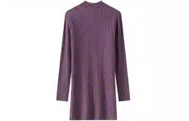 恒源祥 纯色中长款坑条毛衣 女款