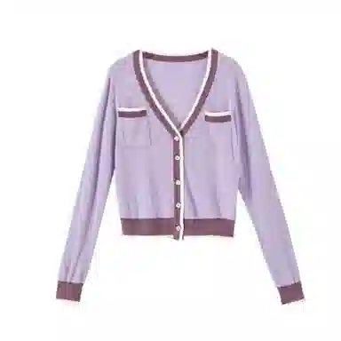 晚白 高弹软糯羊毛针织衫 女款 紫色