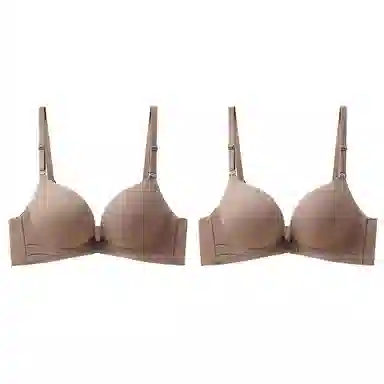 浪莎 上薄下厚舒适透气聚拢薄款无钢圈防下垂前扣文胸 女款