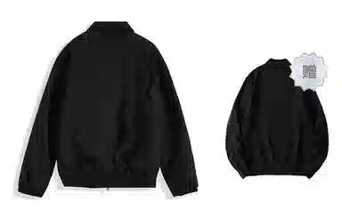 我是大卫 纯色翻领短款港风拉链保暖加厚毛呢大衣 男女同款