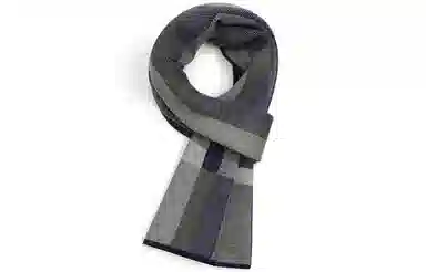 优幽兰 百搭休闲时尚 经典撞色设计感商务防风防寒 针织加厚护脖子韩系高级感 绒线围巾 男款