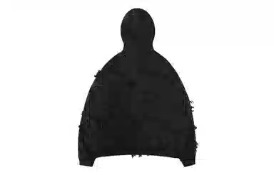 ARNODEFRANCE Burn Scar Distressed Hoodie Jacket Black