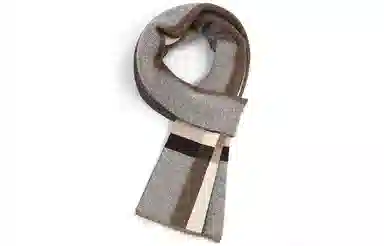 优幽兰 百搭休闲时尚 经典撞色设计感商务防风防寒 针织加厚护脖子韩系高级感 绒线围巾 男款