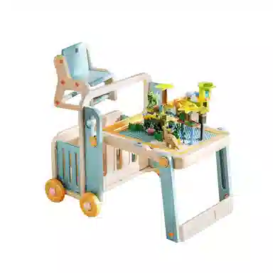 曼龙 多功能收纳游戏学习桌 可折叠画板 积木桌