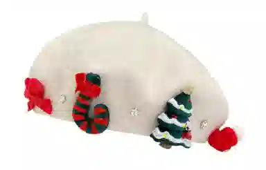 肯默 圣诞元素甜美原宿画家保暖 毛呢 贝雷帽 女款