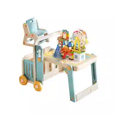 曼龙 多功能收纳游戏学习桌 可折叠画板 积木桌