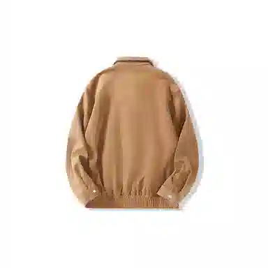 我是大卫 复古短款做旧翻领夹克 男女同款 棕色