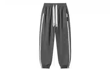 日系潮牌春夏季侧边条纹宽松束脚九分休闲裤 男女同款