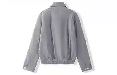 我是大卫 纯色短款翻领休闲拉链飞行员夹克 男女同款