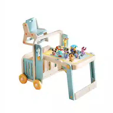 曼龙 多功能收纳游戏学习桌 可折叠画板 积木桌