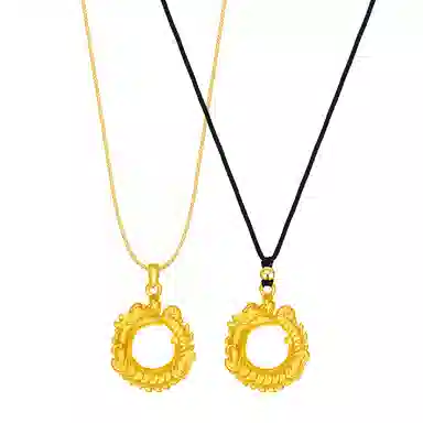 饰伴 祥龙平安扣 中国风复古国潮 铜合金 项链 女款