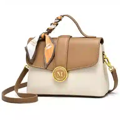 Fansiman Classic Lock Bag Medium Apricot Black