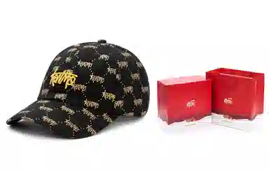 肯默 高街老花棒球帽满印鸭舌帽嘻哈潮流遮阳帽子 男女同款 黑黑/黑金