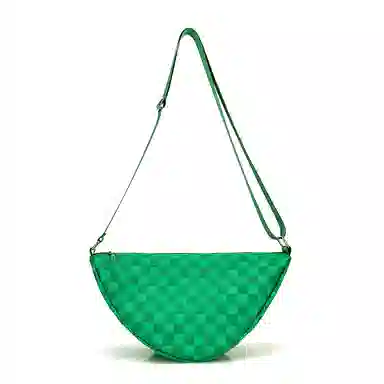 尼格尔 韩版棋盘格休闲饺子包运动机车包通勤超纤压纹面料单肩斜挎包 男女同款 多色