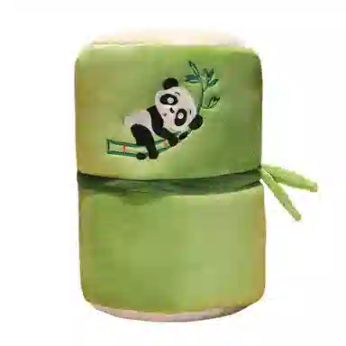 万童乐 可爱竹筒大熊猫 玩偶 毛绒公仔