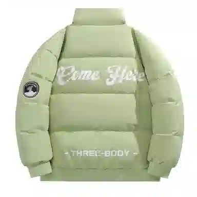 三体 红岸基地系列 含挎包字母徽章印花基础款宽松户外防水防风休闲保暖加厚立领羽绒服 男女同款