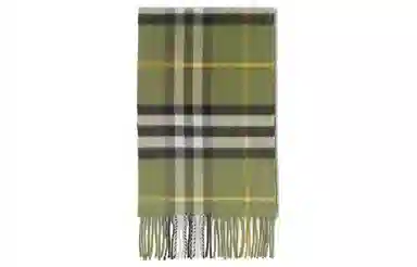 Burberry Check Tassel Scarf Kids Green