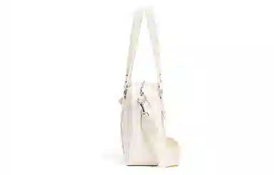 音魅 美式复古剑桥包 通勤美拉德托特包合成革女腋下包 学院风斜挎包 女款 中号 蓝色/米白