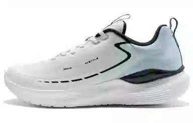 特步 时尚防滑耐磨 低帮跑步鞋 男款 灰白色