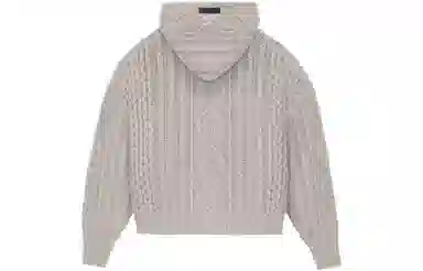 Fear of God Essentials FW23 Cable Knit Hoodie Silver Cloud
