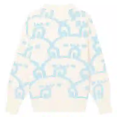 九条喵 休闲宽松小兔子圆领针织衫 女款