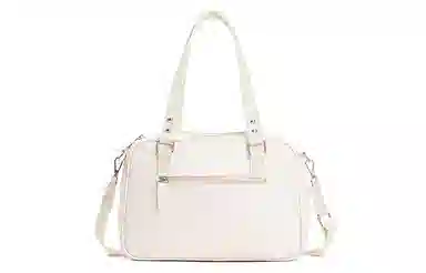 音魅 美式复古剑桥包 通勤美拉德托特包合成革女腋下包 学院风斜挎包 女款 中号 蓝色/米白