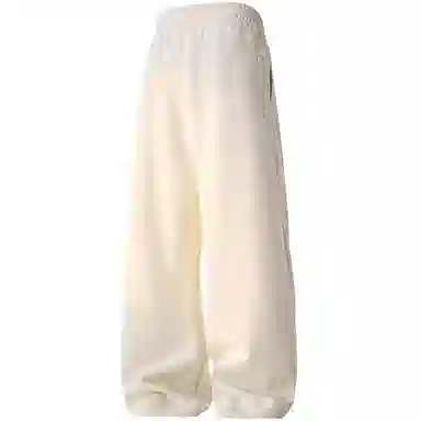 蜡笔小新 趣味卡通人物印花抽绳宽松直筒休闲裤 男女同款