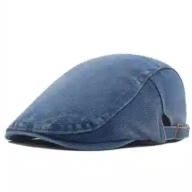 山一丸 英伦报童光板牛仔做旧前进 棉 贝雷帽 男女同款情侣款