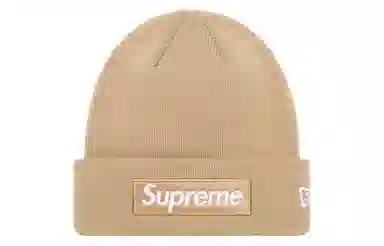 Supreme New Era Box Logo Beanie Beige