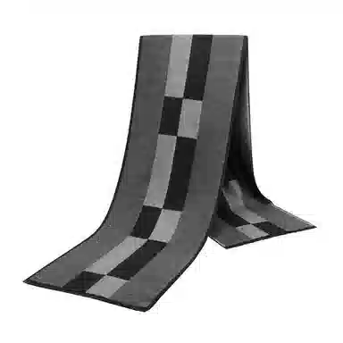 浪莎 保暖加厚格子加绒 绒线围巾 男款