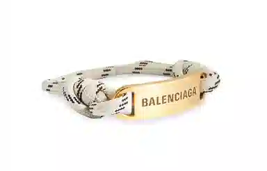 Balenciaga Logo Bracelet Beige