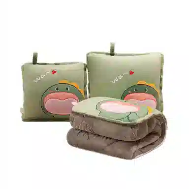 公主恋人 卡通加厚抱枕被 可爱兔子恐龙哈士奇靠枕 午睡毯 玩偶周边