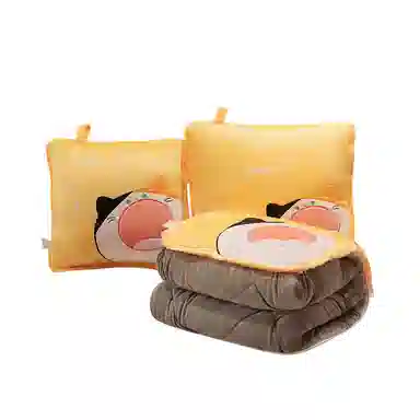 公主恋人 卡通加厚抱枕被 可爱兔子恐龙哈士奇靠枕 午睡毯 玩偶周边