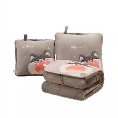 公主恋人 卡通加厚抱枕被 可爱兔子恐龙哈士奇靠枕 午睡毯 玩偶周边